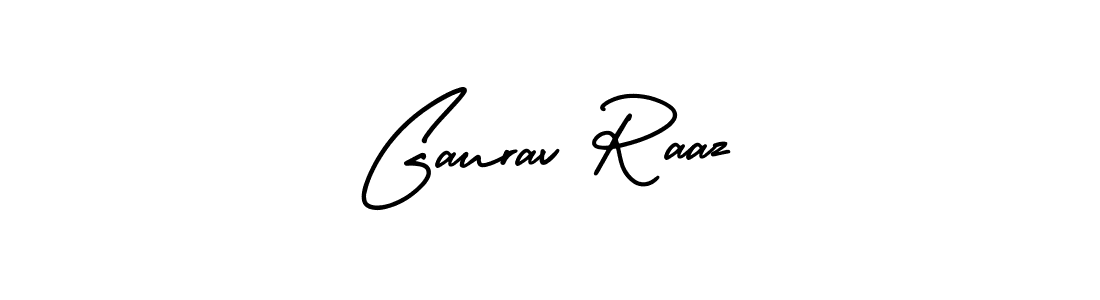 The best way (AmerikaSignatureDemo-Regular) to make a short signature is to pick only two or three words in your name. The name Gaurav Raaz include a total of six letters. For converting this name. Gaurav Raaz signature style 3 images and pictures png