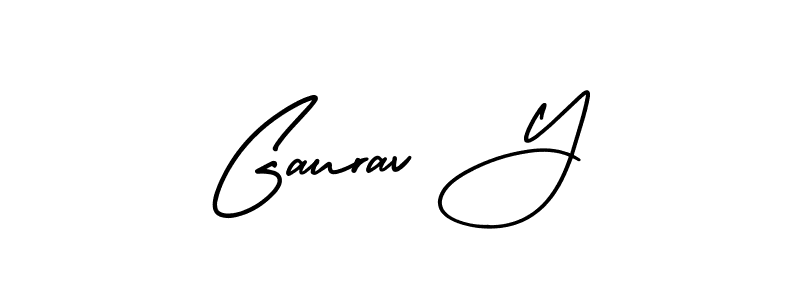 This is the best signature style for the Gaurav Y name. Also you like these signature font (AmerikaSignatureDemo-Regular). Mix name signature. Gaurav Y signature style 3 images and pictures png