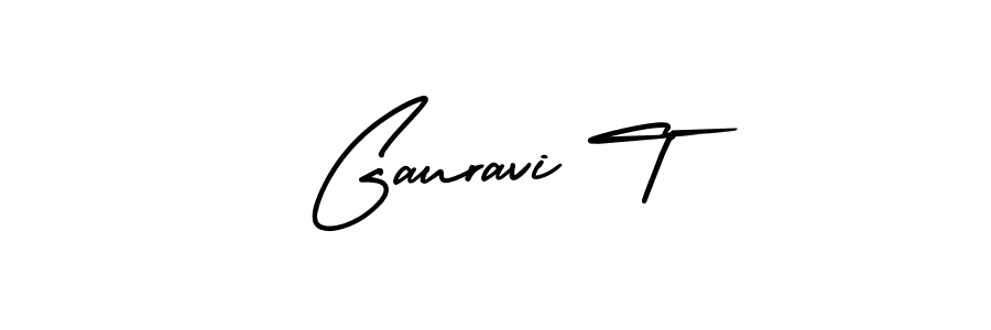 Make a beautiful signature design for name Gauravi T. With this signature (AmerikaSignatureDemo-Regular) style, you can create a handwritten signature for free. Gauravi T signature style 3 images and pictures png