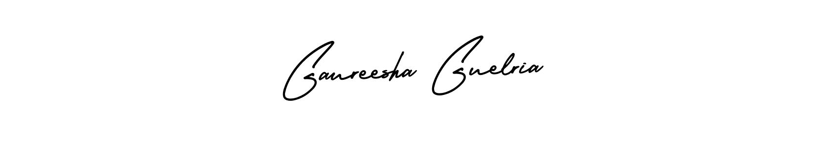 AmerikaSignatureDemo-Regular is a professional signature style that is perfect for those who want to add a touch of class to their signature. It is also a great choice for those who want to make their signature more unique. Get Gaureesha Guelria name to fancy signature for free. Gaureesha Guelria signature style 3 images and pictures png