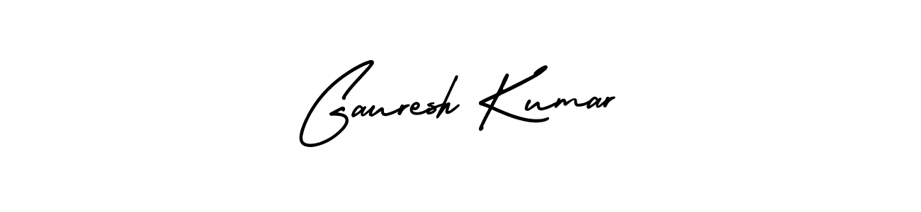 The best way (AmerikaSignatureDemo-Regular) to make a short signature is to pick only two or three words in your name. The name Gauresh Kumar include a total of six letters. For converting this name. Gauresh Kumar signature style 3 images and pictures png