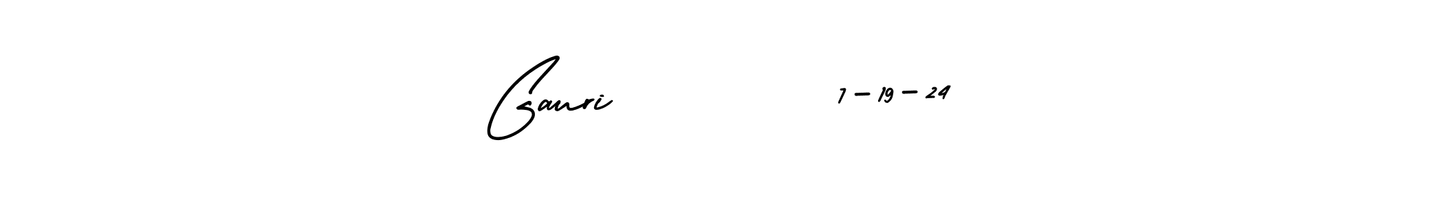 This is the best signature style for the Gauri         7-19-24 name. Also you like these signature font (AmerikaSignatureDemo-Regular). Mix name signature. Gauri         7-19-24 signature style 3 images and pictures png