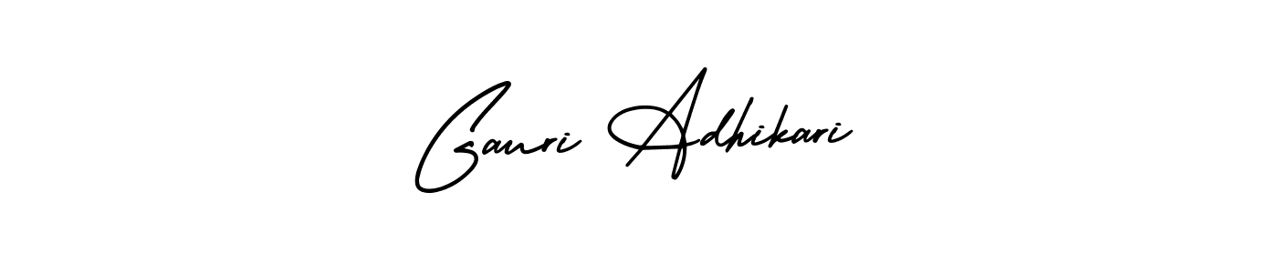 Design your own signature with our free online signature maker. With this signature software, you can create a handwritten (AmerikaSignatureDemo-Regular) signature for name Gauri Adhikari. Gauri Adhikari signature style 3 images and pictures png