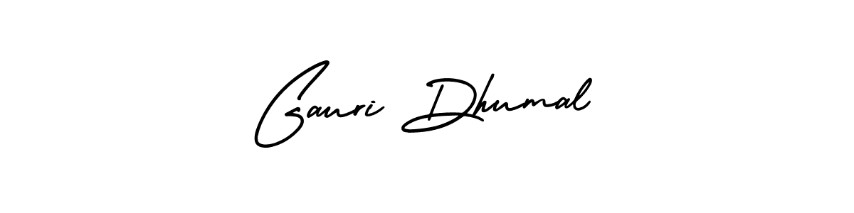 The best way (AmerikaSignatureDemo-Regular) to make a short signature is to pick only two or three words in your name. The name Gauri Dhumal include a total of six letters. For converting this name. Gauri Dhumal signature style 3 images and pictures png