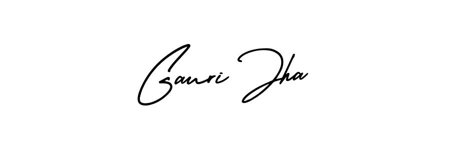 Use a signature maker to create a handwritten signature online. With this signature software, you can design (AmerikaSignatureDemo-Regular) your own signature for name Gauri Jha. Gauri Jha signature style 3 images and pictures png