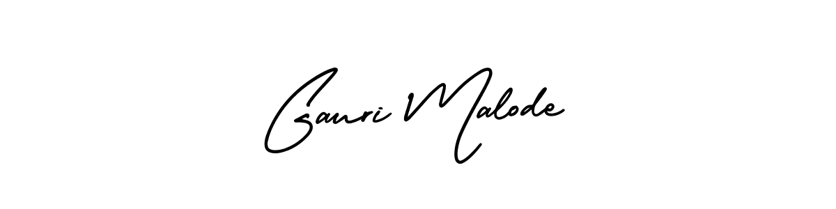 This is the best signature style for the Gauri Malode name. Also you like these signature font (AmerikaSignatureDemo-Regular). Mix name signature. Gauri Malode signature style 3 images and pictures png