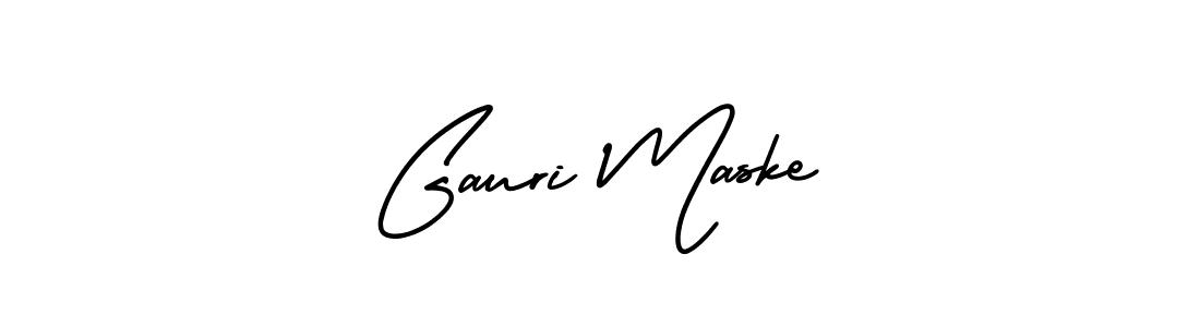 How to make Gauri Maske name signature. Use AmerikaSignatureDemo-Regular style for creating short signs online. This is the latest handwritten sign. Gauri Maske signature style 3 images and pictures png