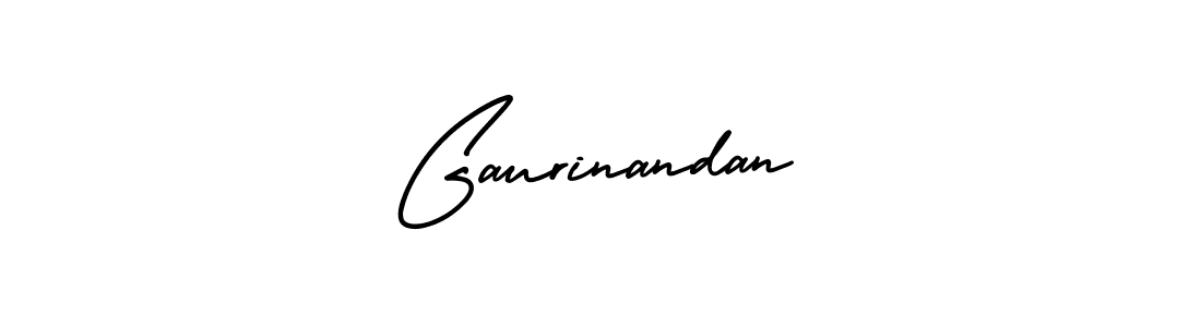 The best way (AmerikaSignatureDemo-Regular) to make a short signature is to pick only two or three words in your name. The name Gaurinandan include a total of six letters. For converting this name. Gaurinandan signature style 3 images and pictures png