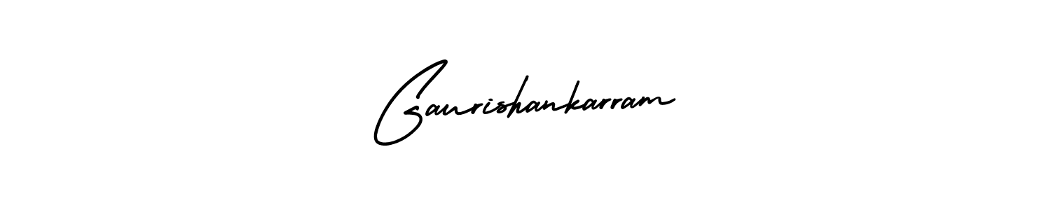 You should practise on your own different ways (AmerikaSignatureDemo-Regular) to write your name (Gaurishankarram) in signature. don't let someone else do it for you. Gaurishankarram signature style 3 images and pictures png