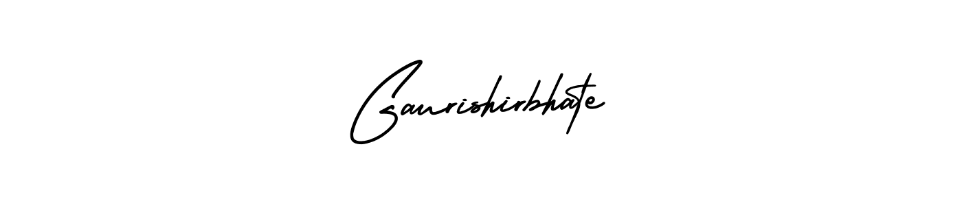 You should practise on your own different ways (AmerikaSignatureDemo-Regular) to write your name (Gaurishirbhate) in signature. don't let someone else do it for you. Gaurishirbhate signature style 3 images and pictures png