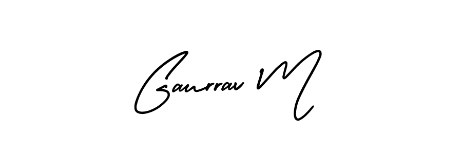 Make a beautiful signature design for name Gaurrav M. With this signature (AmerikaSignatureDemo-Regular) style, you can create a handwritten signature for free. Gaurrav M signature style 3 images and pictures png