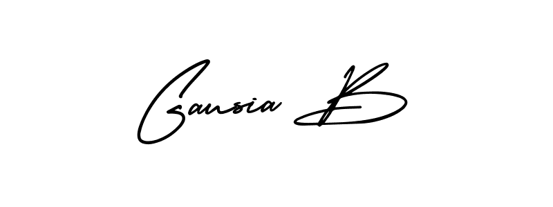 It looks lik you need a new signature style for name Gausia B. Design unique handwritten (AmerikaSignatureDemo-Regular) signature with our free signature maker in just a few clicks. Gausia B signature style 3 images and pictures png