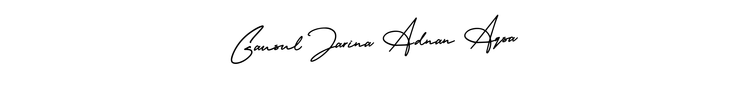 Make a beautiful signature design for name Gausul Jarina Adnan Aqsa. With this signature (AmerikaSignatureDemo-Regular) style, you can create a handwritten signature for free. Gausul Jarina Adnan Aqsa signature style 3 images and pictures png