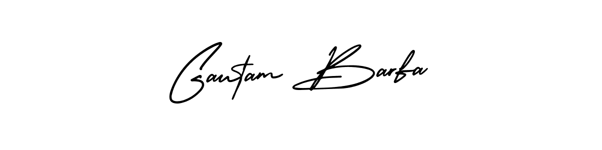 if you are searching for the best signature style for your name Gautam Barfa. so please give up your signature search. here we have designed multiple signature styles  using AmerikaSignatureDemo-Regular. Gautam Barfa signature style 3 images and pictures png