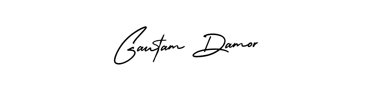 Make a beautiful signature design for name Gautam Damor. With this signature (AmerikaSignatureDemo-Regular) style, you can create a handwritten signature for free. Gautam Damor signature style 3 images and pictures png