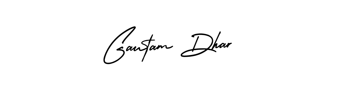 You should practise on your own different ways (AmerikaSignatureDemo-Regular) to write your name (Gautam Dhar) in signature. don't let someone else do it for you. Gautam Dhar signature style 3 images and pictures png