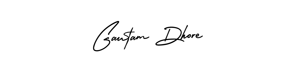 How to Draw Gautam Dhore signature style? AmerikaSignatureDemo-Regular is a latest design signature styles for name Gautam Dhore. Gautam Dhore signature style 3 images and pictures png