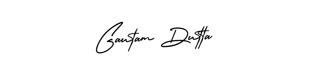 Make a beautiful signature design for name Gautam Dutta. With this signature (AmerikaSignatureDemo-Regular) style, you can create a handwritten signature for free. Gautam Dutta signature style 3 images and pictures png