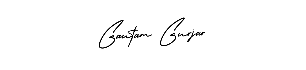 Create a beautiful signature design for name Gautam Gurjar. With this signature (AmerikaSignatureDemo-Regular) fonts, you can make a handwritten signature for free. Gautam Gurjar signature style 3 images and pictures png