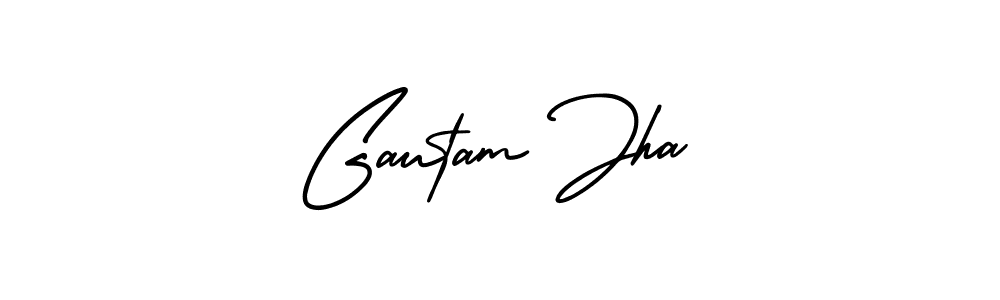 How to Draw Gautam Jha signature style? AmerikaSignatureDemo-Regular is a latest design signature styles for name Gautam Jha. Gautam Jha signature style 3 images and pictures png