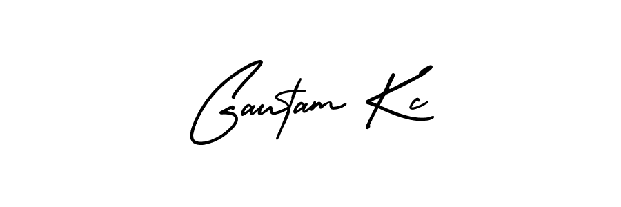 Design your own signature with our free online signature maker. With this signature software, you can create a handwritten (AmerikaSignatureDemo-Regular) signature for name Gautam Kc. Gautam Kc signature style 3 images and pictures png