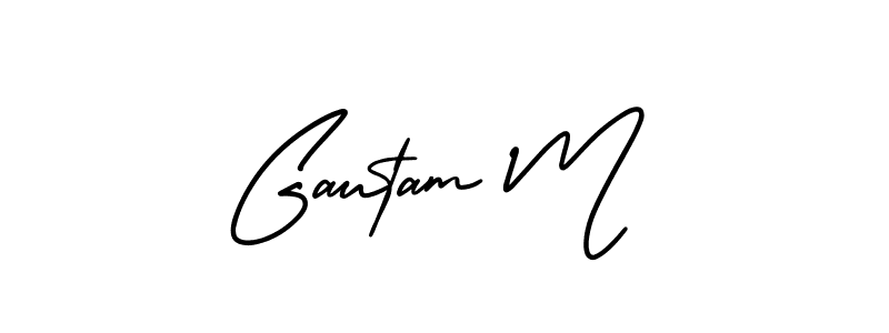 It looks lik you need a new signature style for name Gautam M. Design unique handwritten (AmerikaSignatureDemo-Regular) signature with our free signature maker in just a few clicks. Gautam M signature style 3 images and pictures png