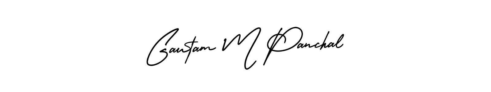if you are searching for the best signature style for your name Gautam M Panchal. so please give up your signature search. here we have designed multiple signature styles  using AmerikaSignatureDemo-Regular. Gautam M Panchal signature style 3 images and pictures png