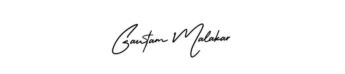 This is the best signature style for the Gautam Malakar name. Also you like these signature font (AmerikaSignatureDemo-Regular). Mix name signature. Gautam Malakar signature style 3 images and pictures png