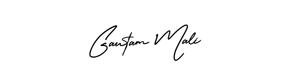 This is the best signature style for the Gautam Mali name. Also you like these signature font (AmerikaSignatureDemo-Regular). Mix name signature. Gautam Mali signature style 3 images and pictures png