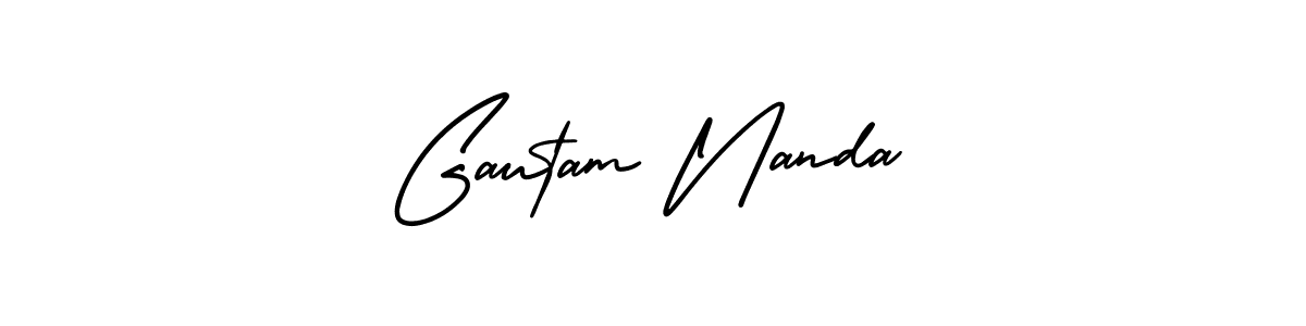 Create a beautiful signature design for name Gautam Nanda. With this signature (AmerikaSignatureDemo-Regular) fonts, you can make a handwritten signature for free. Gautam Nanda signature style 3 images and pictures png