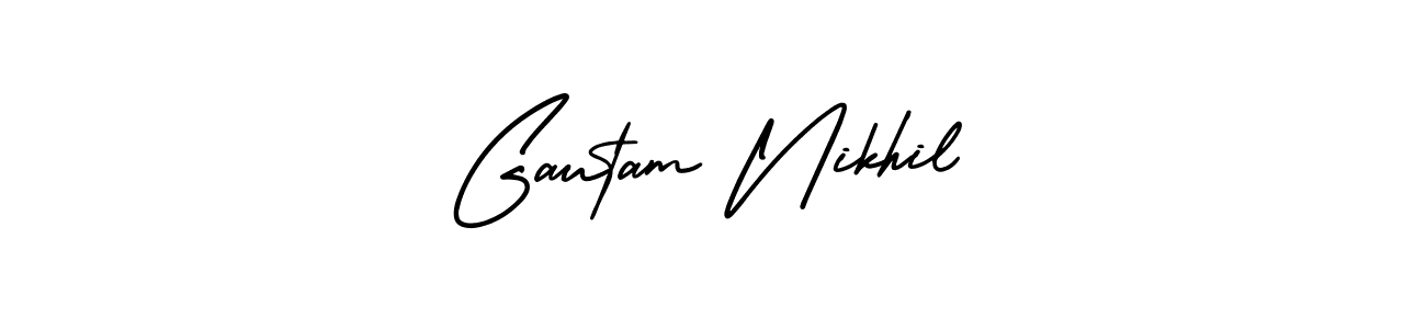 Design your own signature with our free online signature maker. With this signature software, you can create a handwritten (AmerikaSignatureDemo-Regular) signature for name Gautam Nikhil. Gautam Nikhil signature style 3 images and pictures png