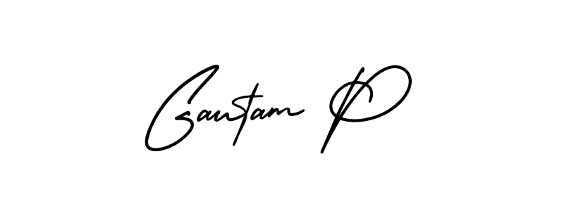 Use a signature maker to create a handwritten signature online. With this signature software, you can design (AmerikaSignatureDemo-Regular) your own signature for name Gautam P. Gautam P signature style 3 images and pictures png