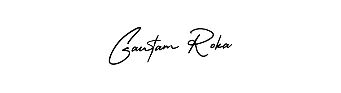 Gautam Roka stylish signature style. Best Handwritten Sign (AmerikaSignatureDemo-Regular) for my name. Handwritten Signature Collection Ideas for my name Gautam Roka. Gautam Roka signature style 3 images and pictures png