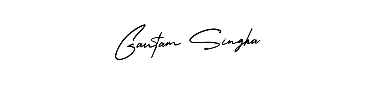 Gautam Singha stylish signature style. Best Handwritten Sign (AmerikaSignatureDemo-Regular) for my name. Handwritten Signature Collection Ideas for my name Gautam Singha. Gautam Singha signature style 3 images and pictures png