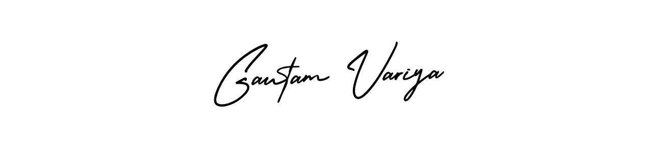 How to make Gautam Variya name signature. Use AmerikaSignatureDemo-Regular style for creating short signs online. This is the latest handwritten sign. Gautam Variya signature style 3 images and pictures png