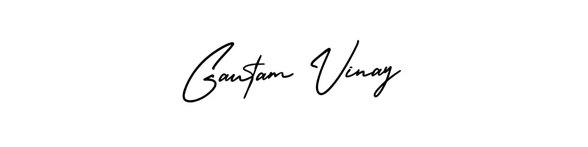 Design your own signature with our free online signature maker. With this signature software, you can create a handwritten (AmerikaSignatureDemo-Regular) signature for name Gautam Vinay. Gautam Vinay signature style 3 images and pictures png