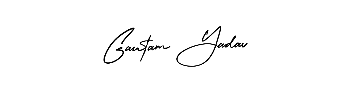 AmerikaSignatureDemo-Regular is a professional signature style that is perfect for those who want to add a touch of class to their signature. It is also a great choice for those who want to make their signature more unique. Get Gautam Yadav name to fancy signature for free. Gautam Yadav signature style 3 images and pictures png