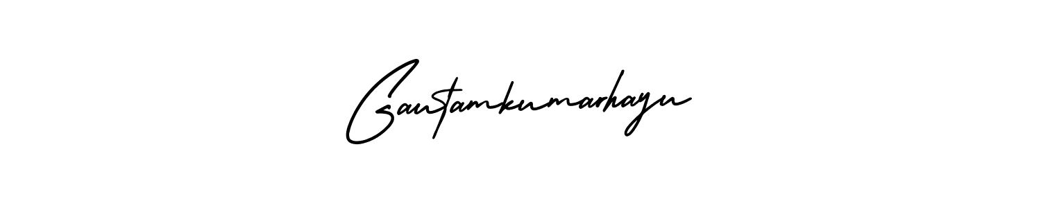 if you are searching for the best signature style for your name Gautamkumarhayu. so please give up your signature search. here we have designed multiple signature styles  using AmerikaSignatureDemo-Regular. Gautamkumarhayu signature style 3 images and pictures png