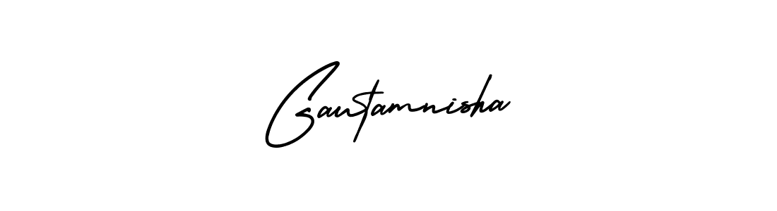 Create a beautiful signature design for name Gautamnisha. With this signature (AmerikaSignatureDemo-Regular) fonts, you can make a handwritten signature for free. Gautamnisha signature style 3 images and pictures png