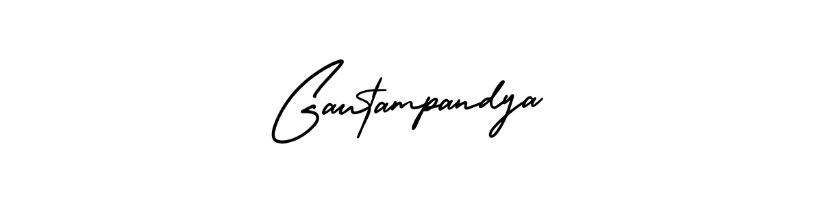 Create a beautiful signature design for name Gautampandya. With this signature (AmerikaSignatureDemo-Regular) fonts, you can make a handwritten signature for free. Gautampandya signature style 3 images and pictures png