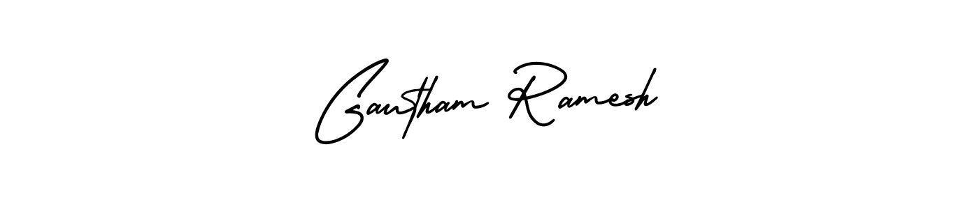 How to make Gautham Ramesh name signature. Use AmerikaSignatureDemo-Regular style for creating short signs online. This is the latest handwritten sign. Gautham Ramesh signature style 3 images and pictures png