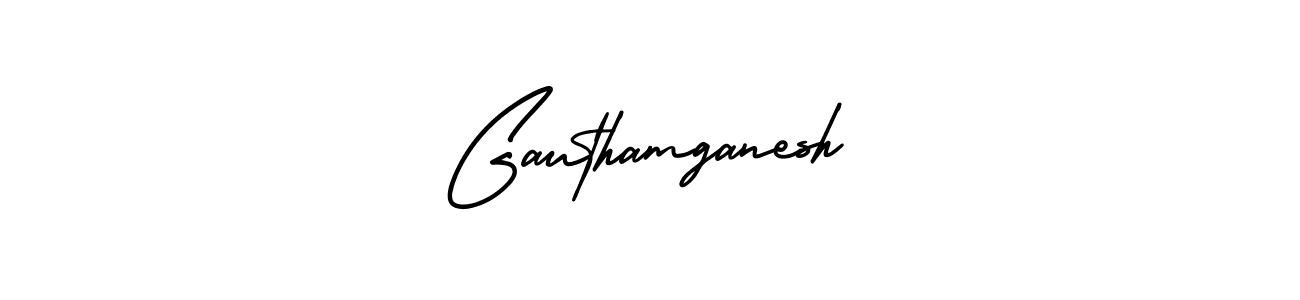 Make a beautiful signature design for name Gauthamganesh. With this signature (AmerikaSignatureDemo-Regular) style, you can create a handwritten signature for free. Gauthamganesh signature style 3 images and pictures png