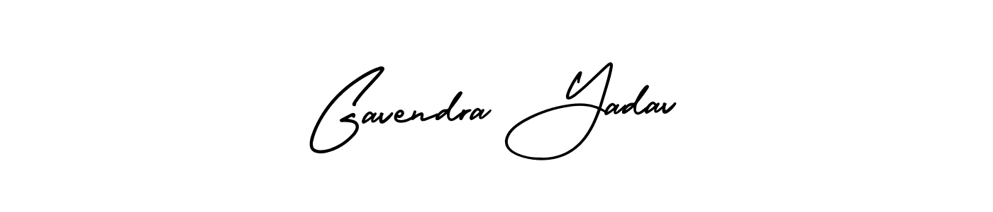 The best way (AmerikaSignatureDemo-Regular) to make a short signature is to pick only two or three words in your name. The name Gavendra Yadav include a total of six letters. For converting this name. Gavendra Yadav signature style 3 images and pictures png