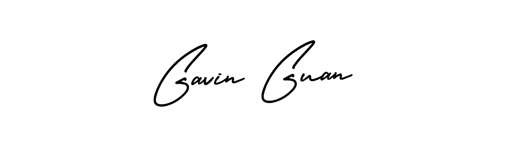 How to make Gavin Guan name signature. Use AmerikaSignatureDemo-Regular style for creating short signs online. This is the latest handwritten sign. Gavin Guan signature style 3 images and pictures png