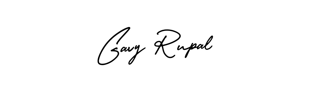 How to make Gavy Rupal name signature. Use AmerikaSignatureDemo-Regular style for creating short signs online. This is the latest handwritten sign. Gavy Rupal signature style 3 images and pictures png