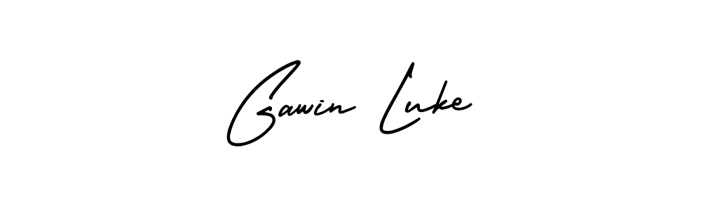 Gawin Luke stylish signature style. Best Handwritten Sign (AmerikaSignatureDemo-Regular) for my name. Handwritten Signature Collection Ideas for my name Gawin Luke. Gawin Luke signature style 3 images and pictures png