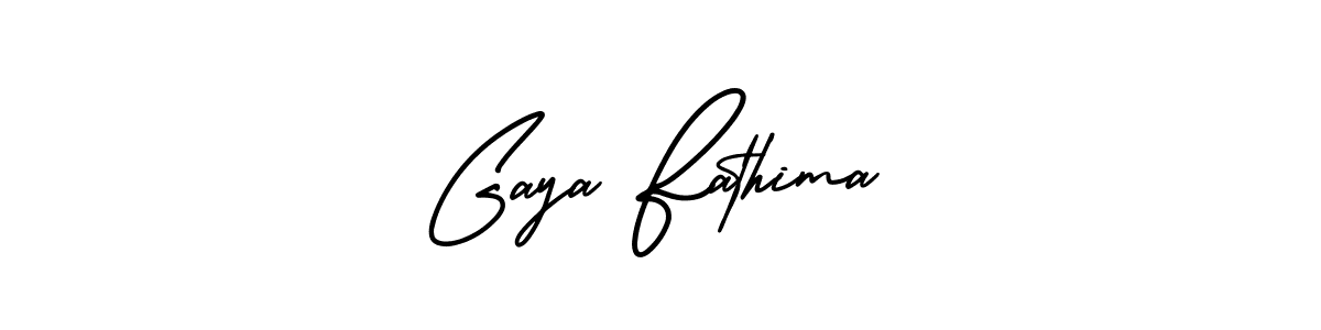 Use a signature maker to create a handwritten signature online. With this signature software, you can design (AmerikaSignatureDemo-Regular) your own signature for name Gaya Fathima. Gaya Fathima signature style 3 images and pictures png