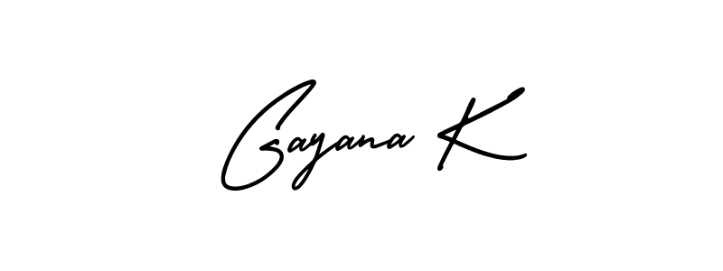 Design your own signature with our free online signature maker. With this signature software, you can create a handwritten (AmerikaSignatureDemo-Regular) signature for name Gayana K. Gayana K signature style 3 images and pictures png