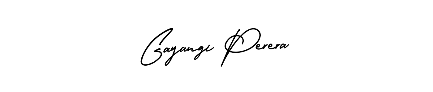 How to make Gayangi Perera name signature. Use AmerikaSignatureDemo-Regular style for creating short signs online. This is the latest handwritten sign. Gayangi Perera signature style 3 images and pictures png