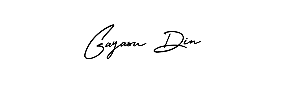 It looks lik you need a new signature style for name Gayasu Din. Design unique handwritten (AmerikaSignatureDemo-Regular) signature with our free signature maker in just a few clicks. Gayasu Din signature style 3 images and pictures png